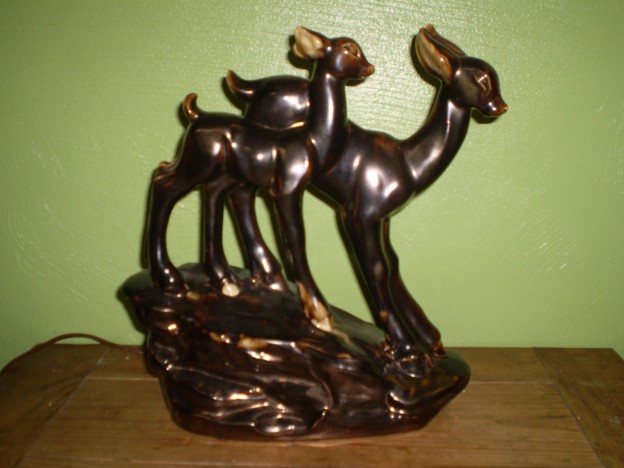 Haeger TV lamp “two does”