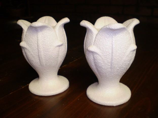 Haeger 392 candle holders [mat white bumpy glaze]