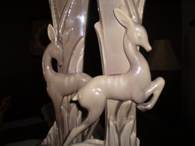 Haeger Deer Vase [R-706 / R-707] two tone brown glaze