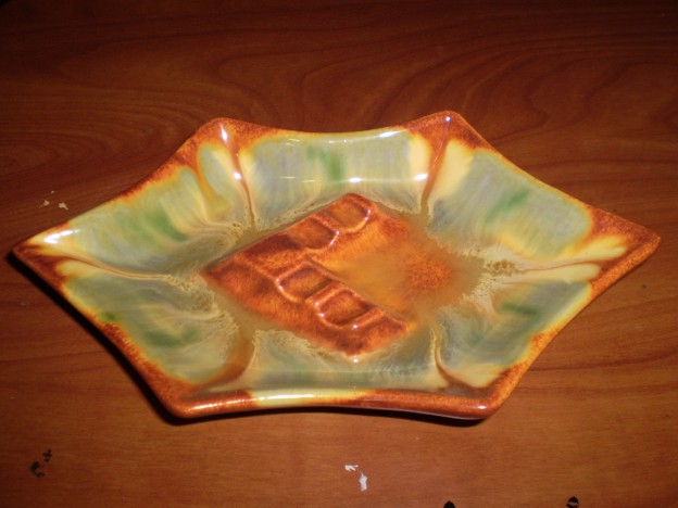 Haeger 138 Ashtray [briar agate glaze]