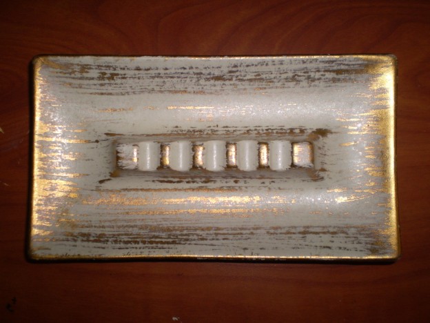 Haeger R-125 ashtray [gold tweed glaze]