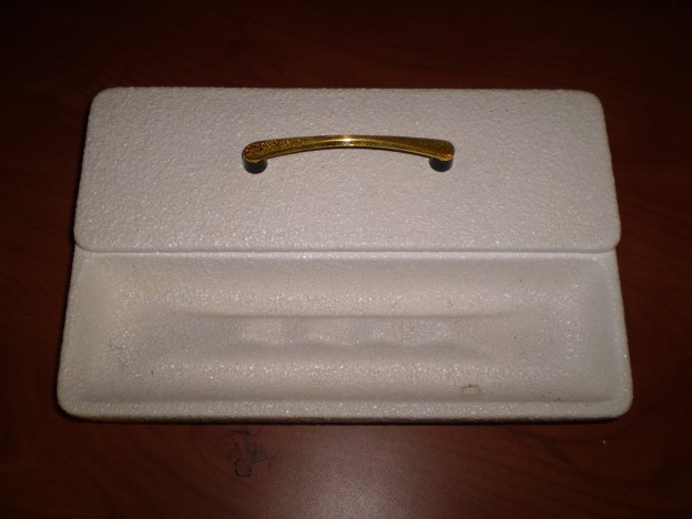 Haeger 702 cigarette box and ashtray [white textured glaze]